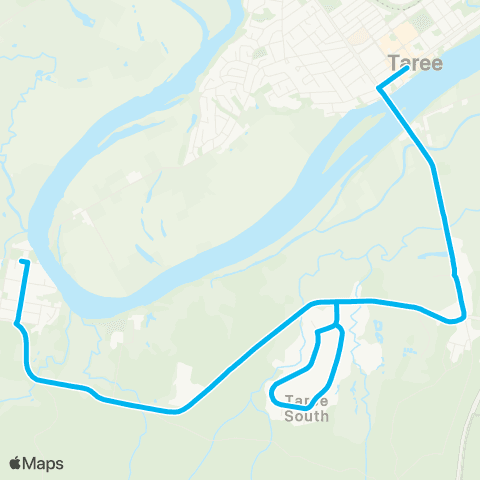 Newcastle and Hunter Network Taree to Tinonee (Loop Service) map