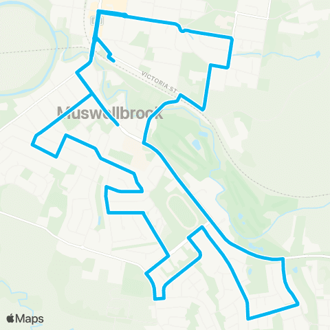 Newcastle and Hunter Network Muswellbrook Town Ctr to Highbrook (Loop Service) map