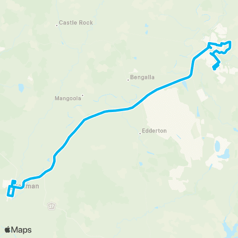Newcastle and Hunter Network Muswellbrook to Denman (Loop Service) map