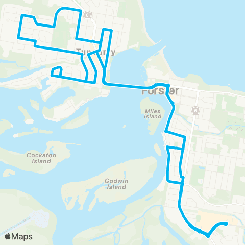 Newcastle and Hunter Network Stockland Forster to Tuncurry via Legacy Village (Loop Service) map