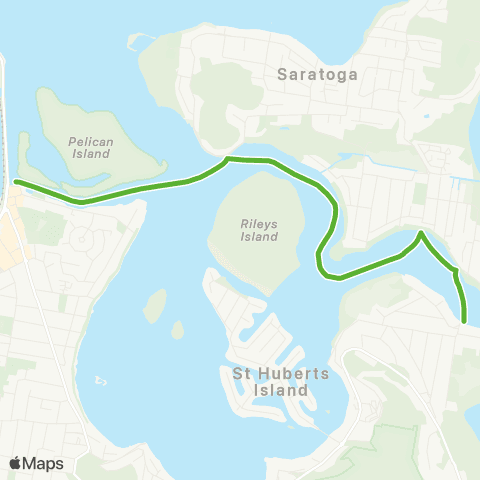 Private ferry and fast ferry services EMPB Woy Woy to Empire Bay Ferry map