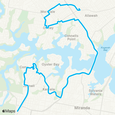 Temporary buses Hurstville, then all stations to Sutherland map