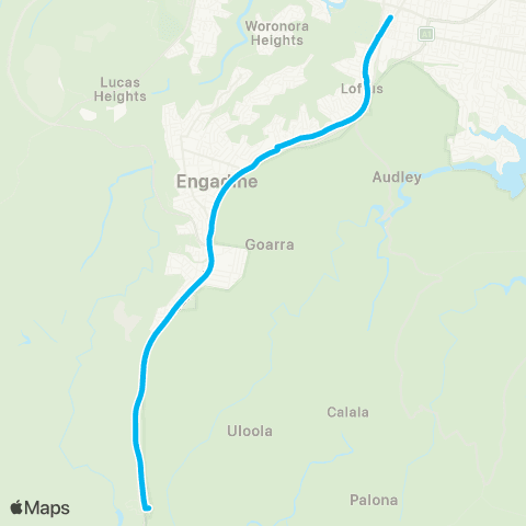 Temporary buses Sutherland, then all stations to Waterfall map