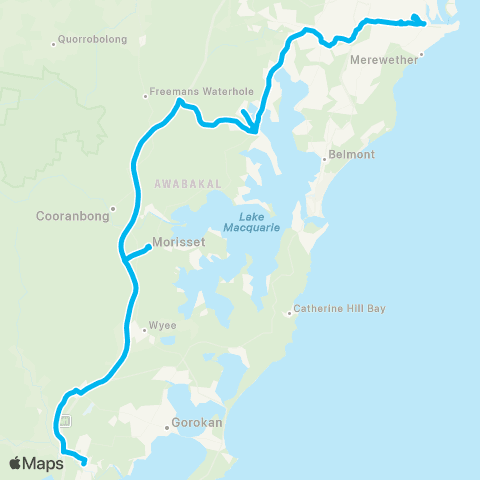 Temporary buses Wyong, Morisset, Fassifern, Cardiff, Broadmeadow, then all stations to Newcastle map