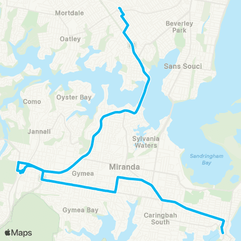 Temporary buses Hurstville, Sutherland, then all stations to Cronulla map