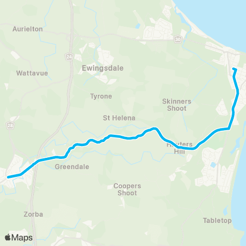 North Coast Network Byron Bay to Ballina via Bangalow map