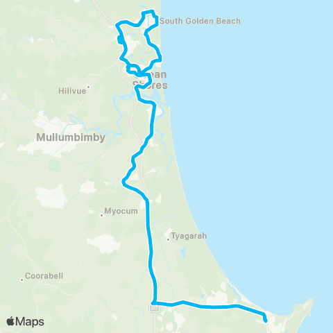 North Coast Network Ocean Shores to Byron Bay map