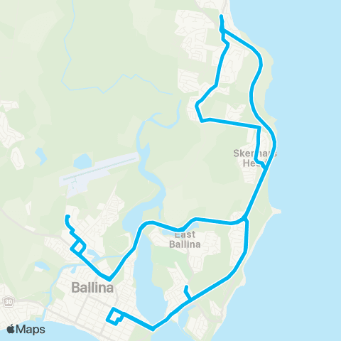 School buses N Ballina to Lennox Head via Xavier Catholic and Ballina Coast High map
