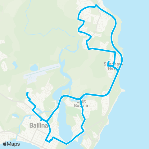 School buses Ballina to Skennars Head Schools and Ballina Schools via Lennox Head map