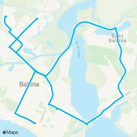 School buses Ballina Schools to Ballina via Angels Bch Dr map