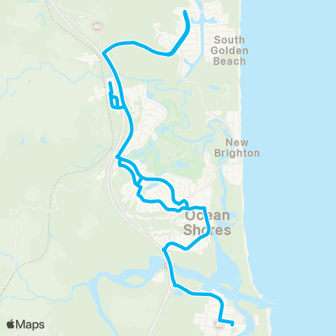 School buses Brunswick Heads Public to Billinudgel via Ocean Shores map