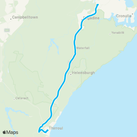 Temporary buses Sutherland to Thirroul Express map