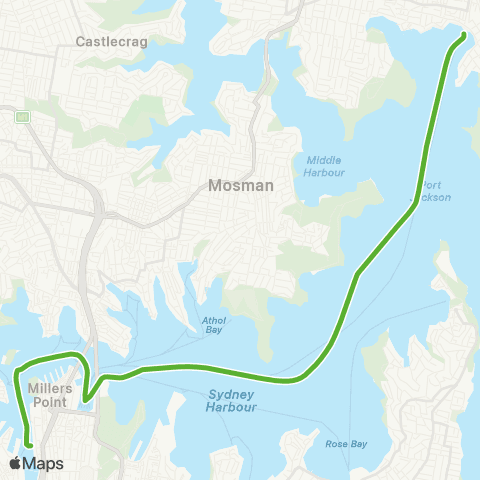 Private ferry and fast ferry services CCWM Manly and Watsons Bay Ferry map