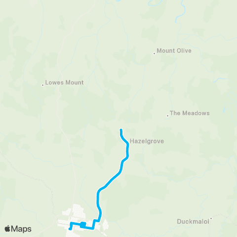School buses Oberon Schools to The Medows via Tarana map