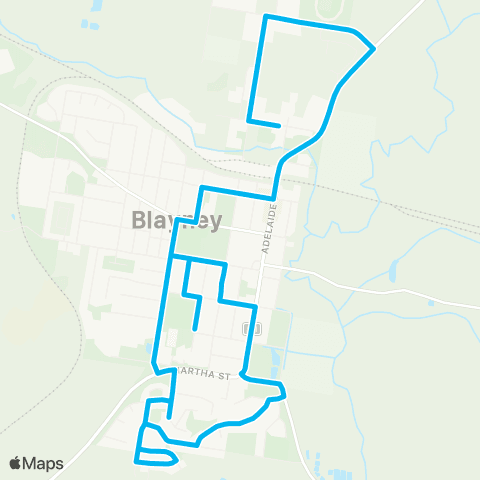 School buses Blayney Schools to South Blayney map