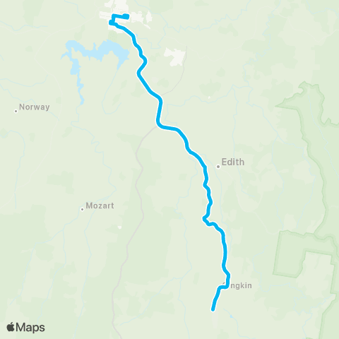 School buses Oberon Schools to Jenolan via Edith and Gingkin map