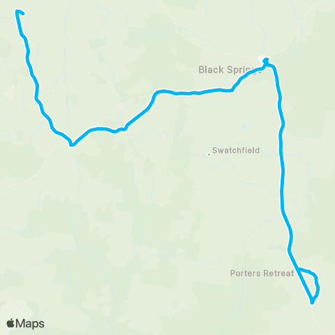 School buses Black Springs Public to Mt David via Porters Retreat map