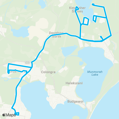 Central Coast Buses Network Lk Haven to Chain Val Bay via Blue Haven (Loop Service) map