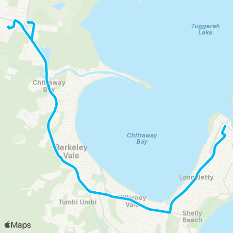 Central Coast Buses Network The Entrance to Tuggerah map