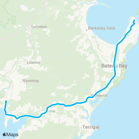 Central Coast Buses Network The Entrance to Gosford map