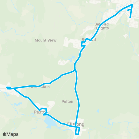 Hunter Buses Network Cessnock to Millfield (Loop Service) map