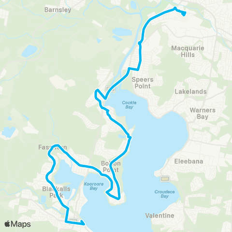 Hunter Buses Network Toronto to Glendale map