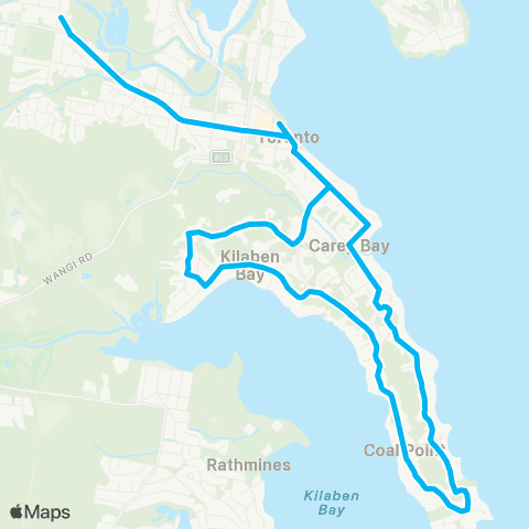 Hunter Buses Network Toronto to Coal Point (Loop Service) map