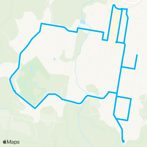 Blue Mountains Buses Network Katoomba to Katoomba Golf Club via Cliff Dr (Loop Service) map