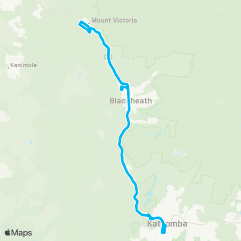 Blue Mountains Buses Network Katoomba to Mt Victoria (Loop Service) map