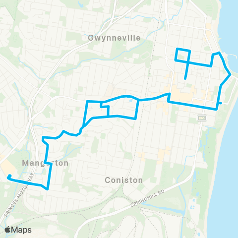 Illawarra Buses Network Wollongong to Figtree via Mangerton (Loop Service) map