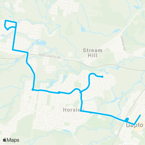 Illawarra Buses Network Dapto to Wongawilli via Horsely (Loop Service) map