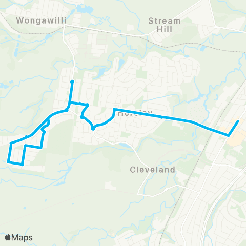 Illawarra Buses Network Dapto to Brooks Reach (Loop Service) map