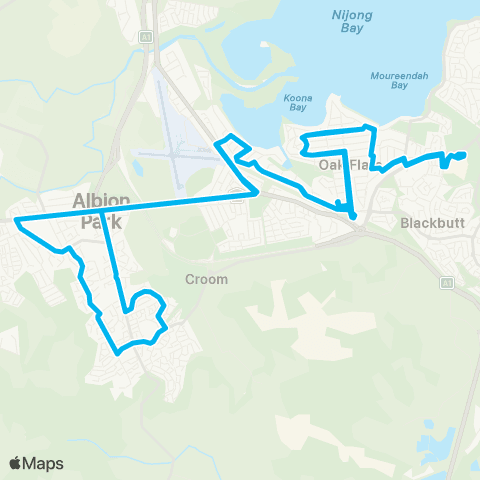 Illawarra Buses Network Shellharbour to Albion Pk (Loop Service) map