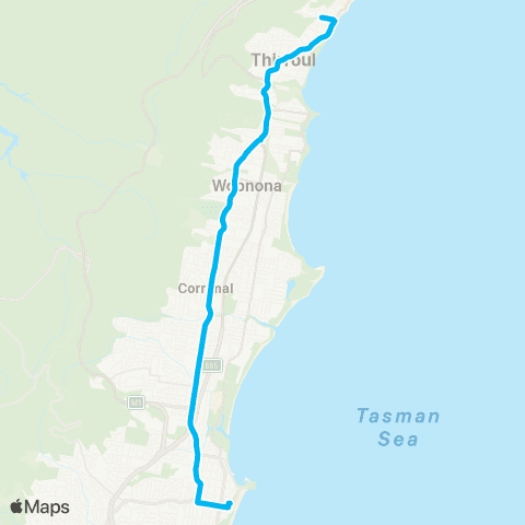 Illawarra Buses Network Austinmer Station to Wollongong map