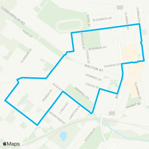 Central West and Orana Network Parkes Town Ctr to W Parkes via Best St (Loop Services) map