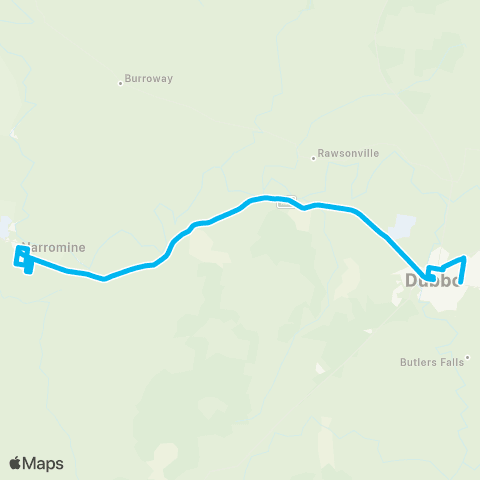 Central West and Orana Network Narromine to Dubbo via Mitchell Hwy map