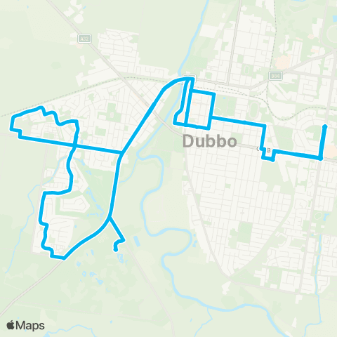 Central West and Orana Network Orana Mall to W Dubbo via S Dubbo, CBD & Zoo (Loop Service) map
