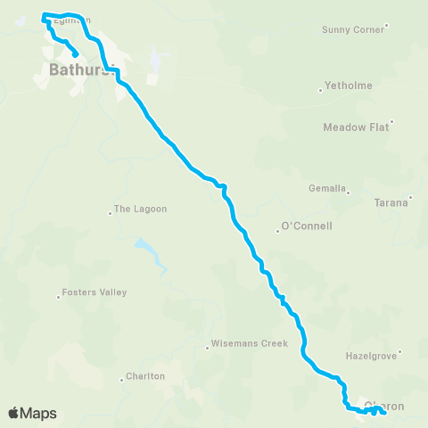 Central West and Orana Network Oberon to Bathurst map
