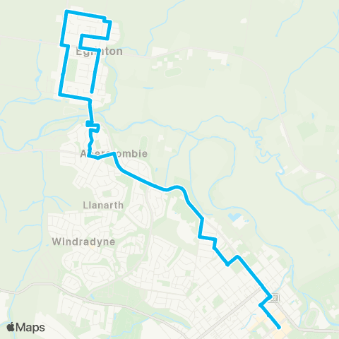 Central West and Orana Network Eglinton to Bathurst via Eglinton Rd (Exp Service) map