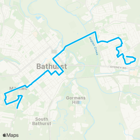 Central West and Orana Network Kelso to Charles Sturt University map