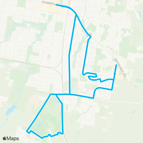 Central West and Orana Network Orange City Ctr to Glenroi (Loop Service) map