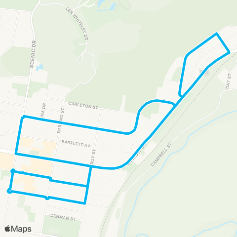 Central West and Orana Network E Cowra to Cowra Town Ctr (Loop Service) map
