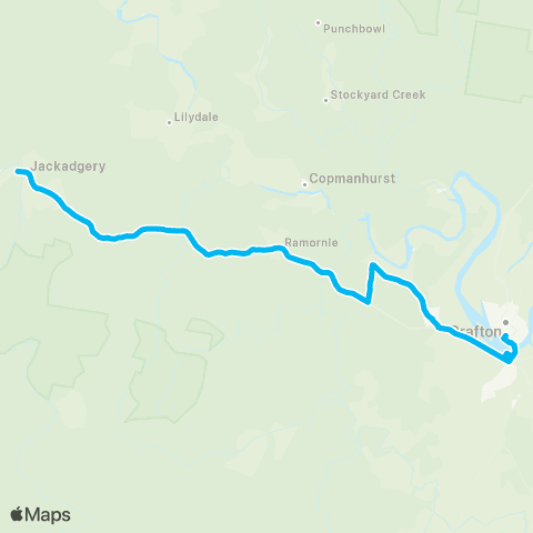 North Coast Network Cangai to Grafton via South Grafton map
