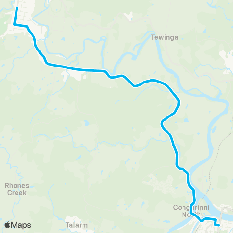 North Coast Network Bowraville to Macksville via Wilson Rd map
