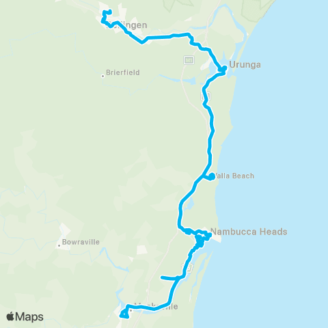 North Coast Network Macksville to Bellingen via Nambucca Heads & Urunga map