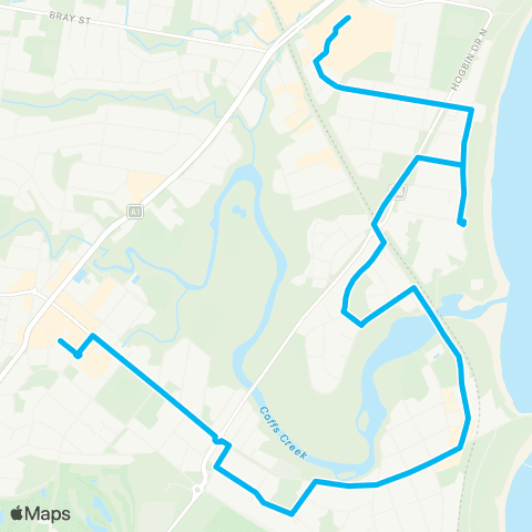 North Coast Network Pk Bch Plaza to Coffs Harbour Pk Ave via Pk Bch & Jetty map