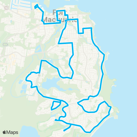 North Coast Network Port Macquarie to Lighthouse Bch (Loop Service) map
