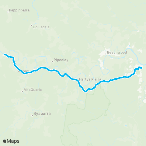 North Coast Network Yarras Forbes River Rd to Wauchope map