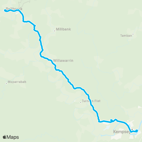 North Coast Network Kempsey to Willawarrin map