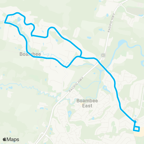 North Coast Network Toormina Gardens to Boambee (Loop Service) map